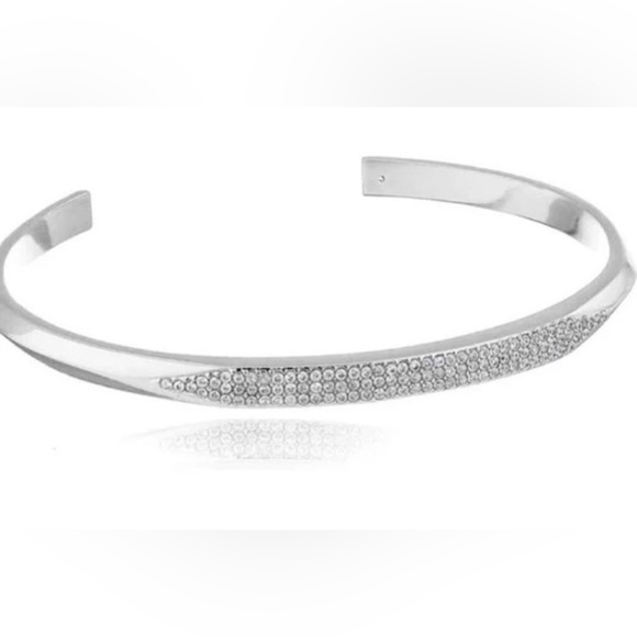 Kate Spade New York Raise The Bar Pave Cuff Clear/Silver One Size - Picture 2 of 6